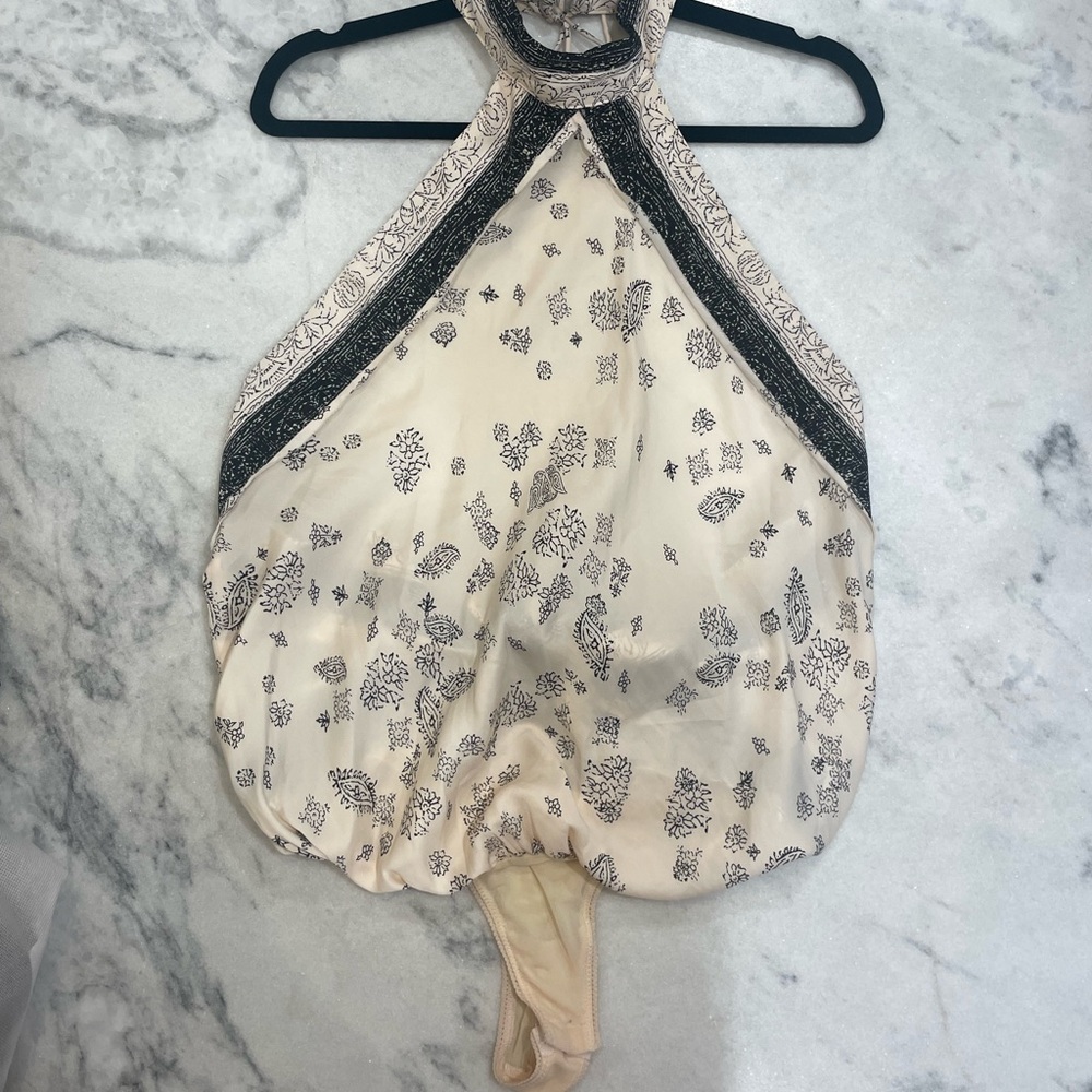 Free People 1 Thing Halter Bodysuit with Open Back